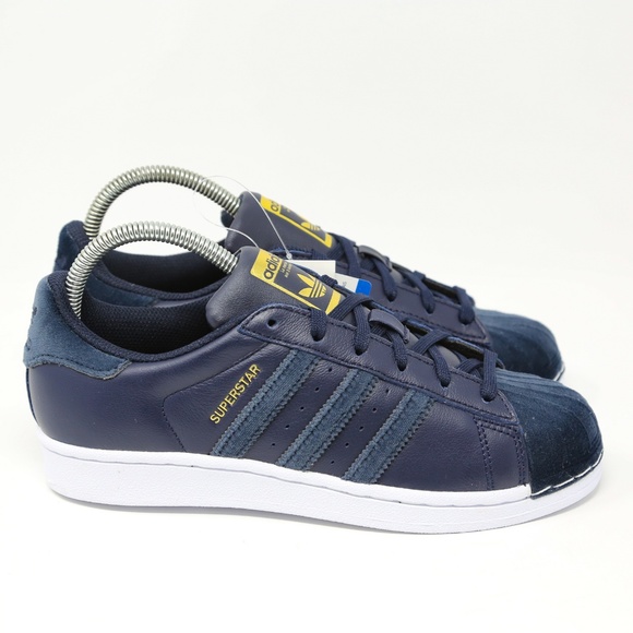 adidas SuperStar Womens Navy Blue White Shell Toe - Picture 5 of 8